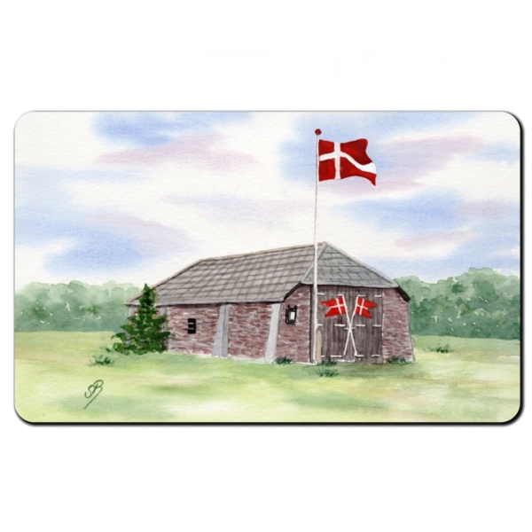 Breakfast Board  Watercolor Maritime Art Print Art Print North Sea Denmark Danmark Blåvand Blavand  rescue station house